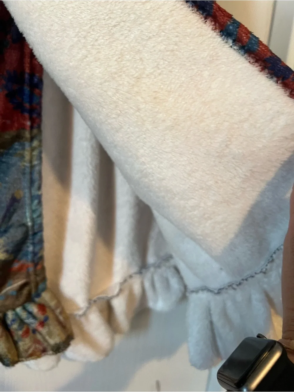 Natural Life Towel Wrap Size S/M Blue Patchwork Super Cozy Soft